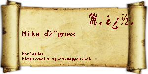Mika Ágnes névjegykártya